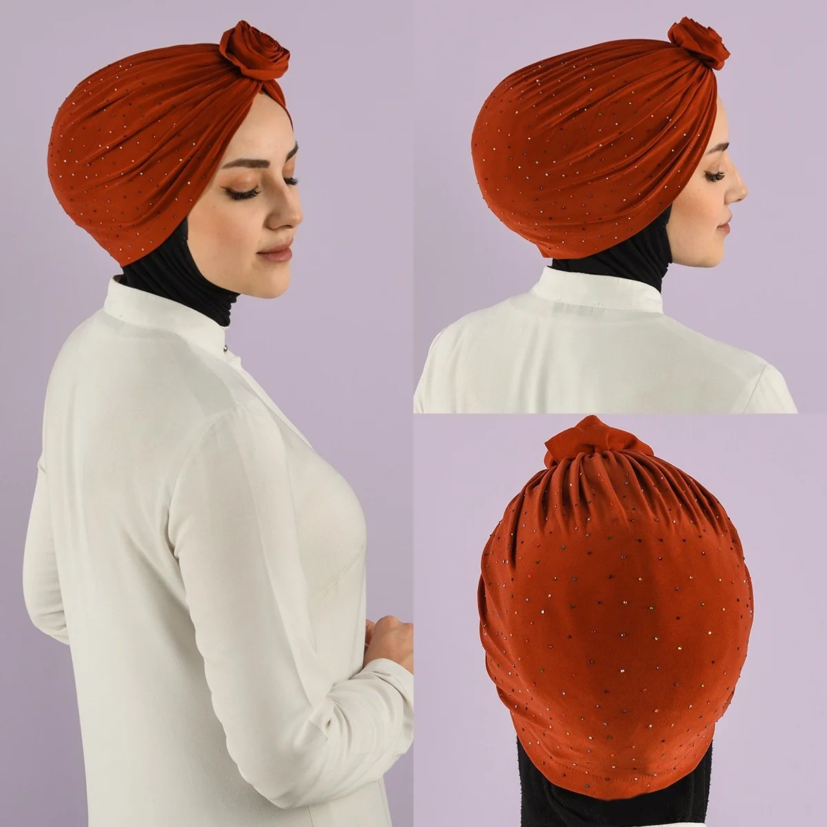 Muslim Cotton Turban Hijab Bonnet Folds Pearl Musulman Turbante Mujer Arab Wrap Head Femme Scarf Inner Hijabs Caps 2021 Solid