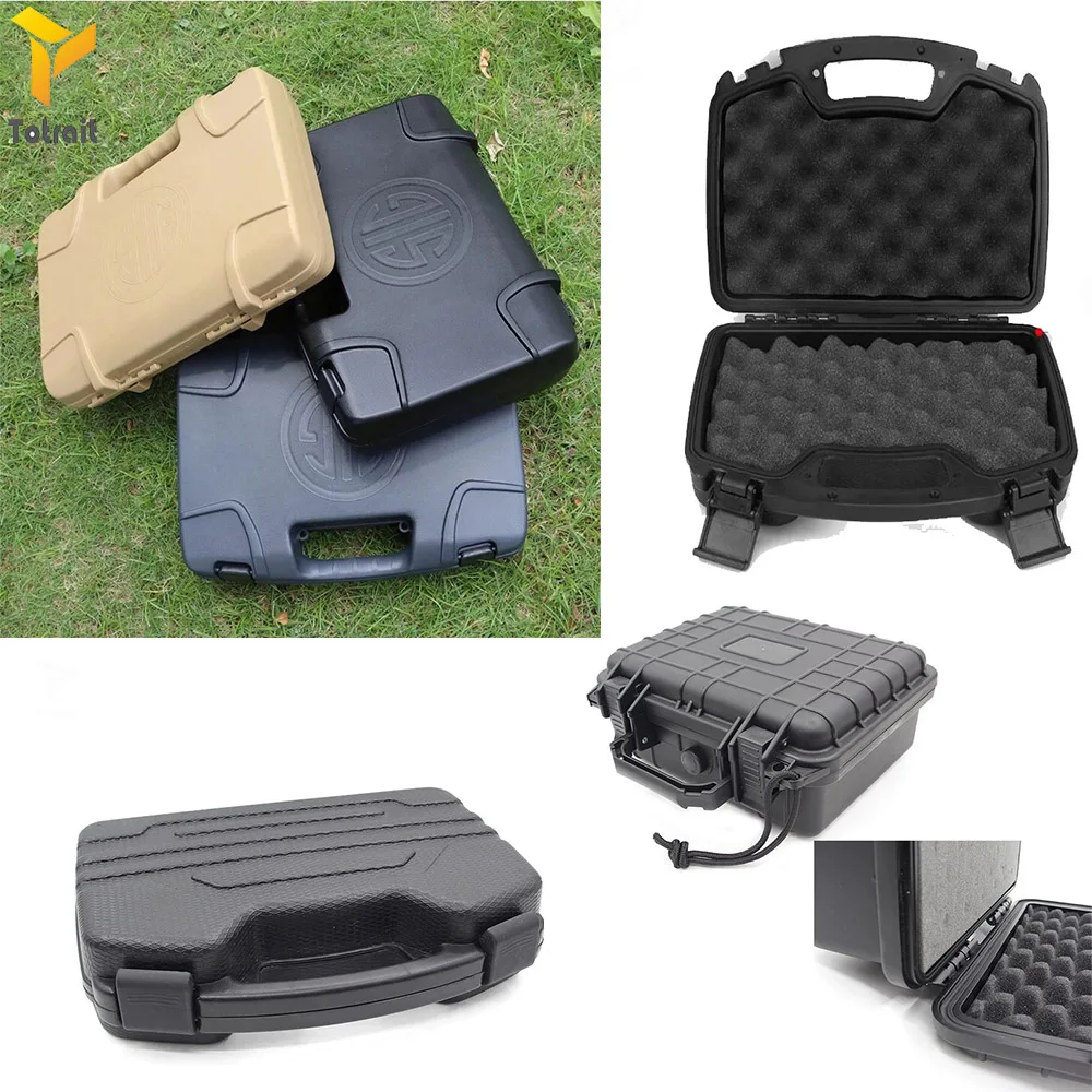 

New TOTRAIT Top Quality Tactical Tool Box Gun case Pistol Hard Staorage Box Saftey Carrying Case For Airsoft Hujnting Accessory