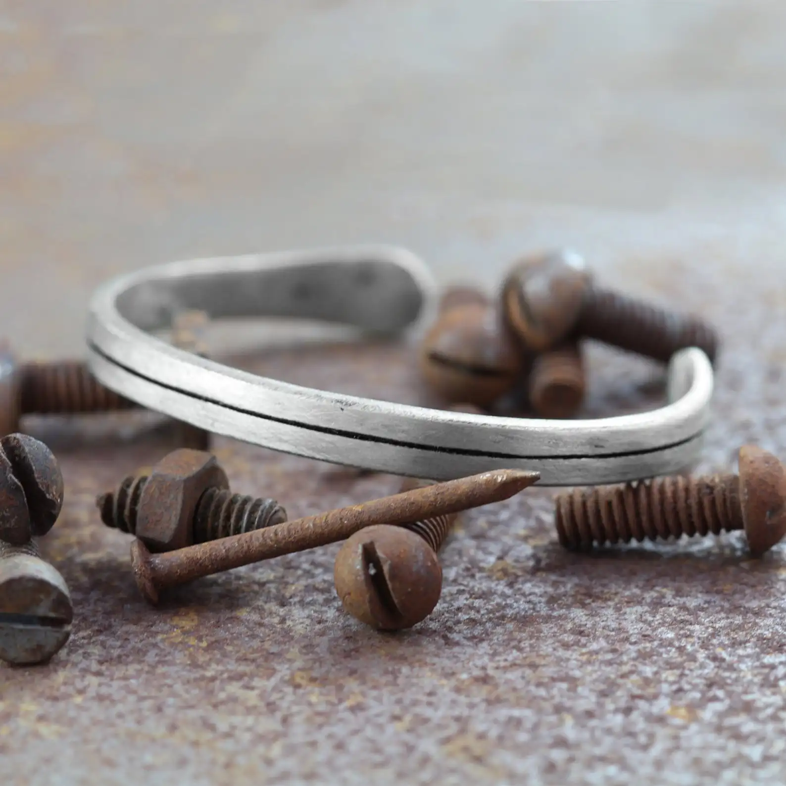 Винтажный деревенский мужской браслет под старину из нержавеющей стали