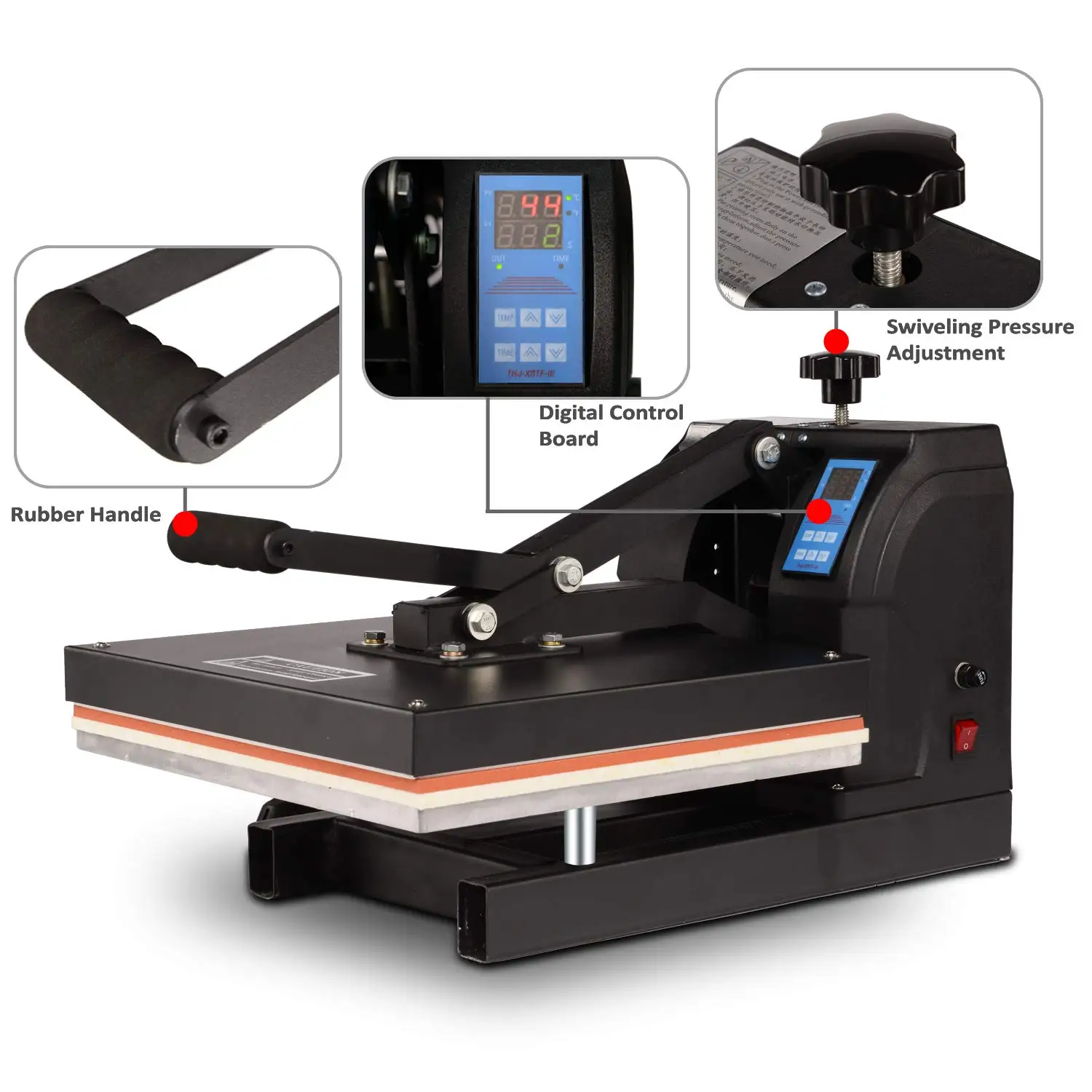 

Amolife Heat Press Machine for T-Shirts 1400w Industrial Digital Transfer Print Machine