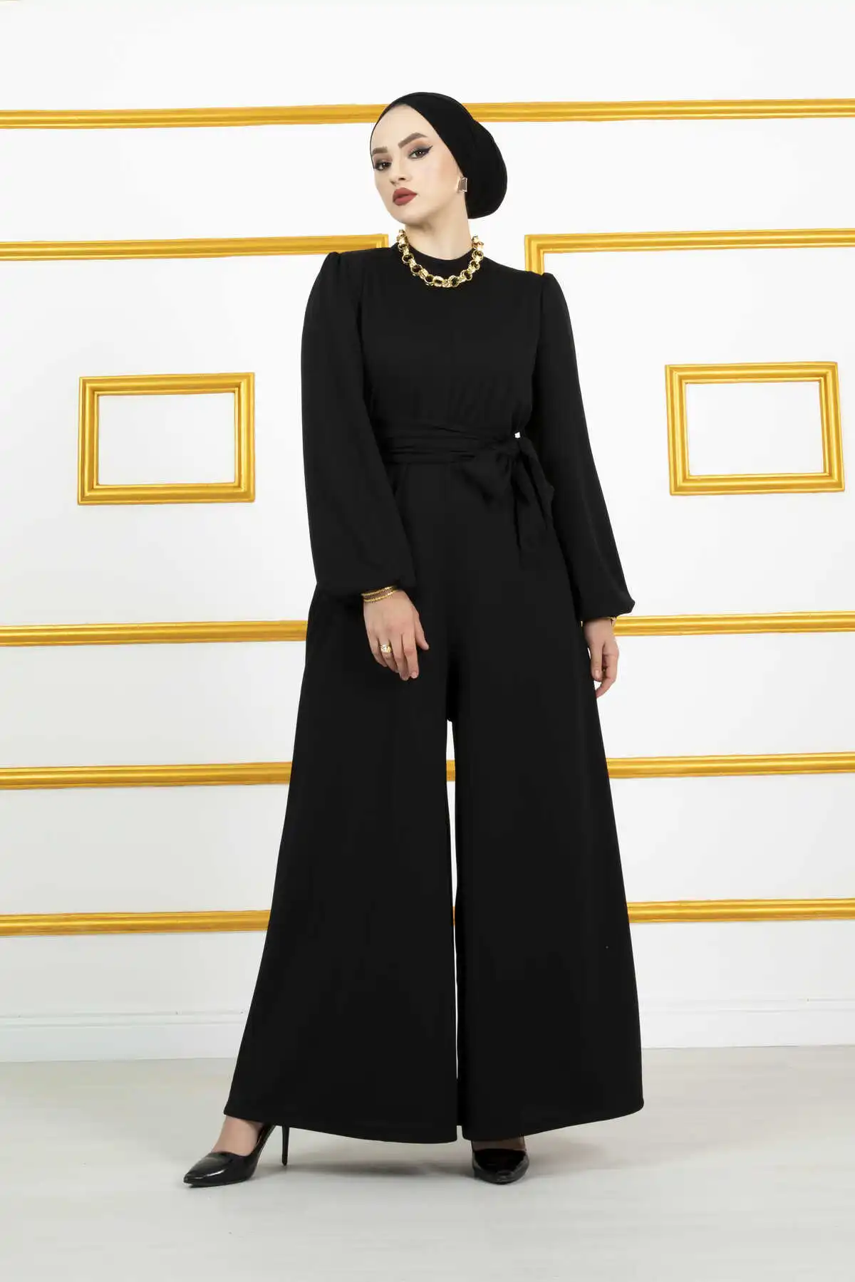 Women Pocket Detailed Scuba Hijab Overalls Ramadan Africa Eid Hooded Muslim Hijab Dress Jilbab Abaya Long Khimar Turkey Islamic