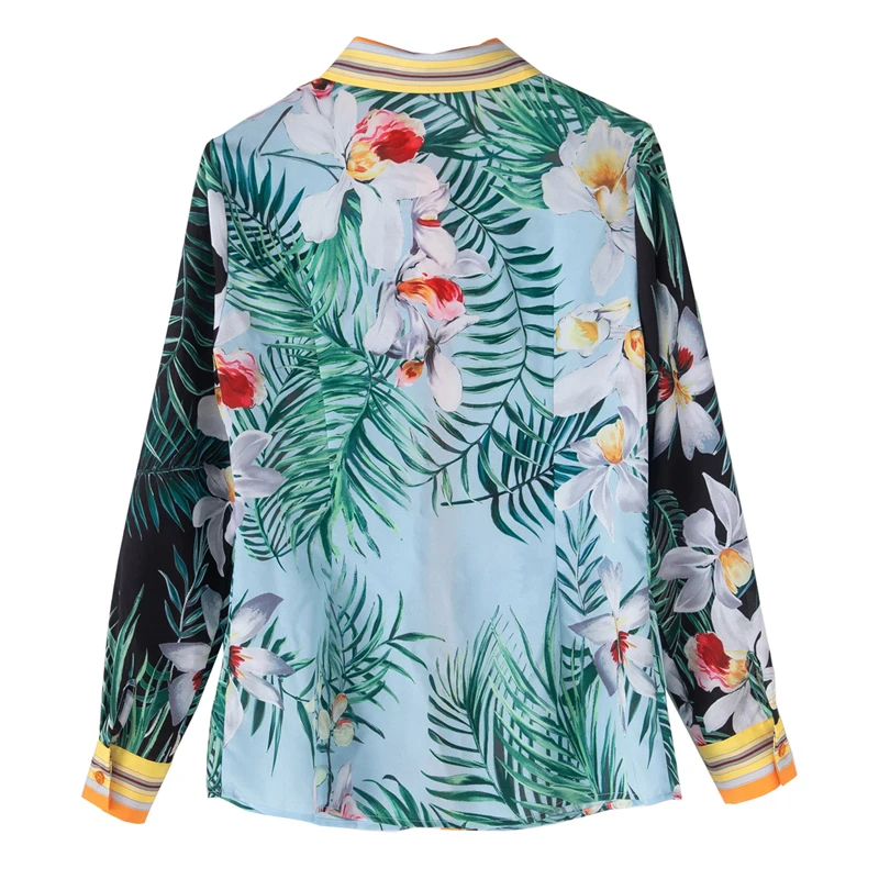 2020 Женская модная подиумная блуза винтажные женские рубашки с цветочным принтом