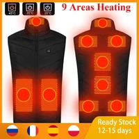 9 places heated vest for women men usb heated jacket heating vest thermal clothing hunting vest winter heating jacket