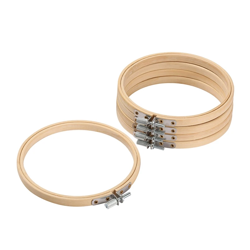 

5 Pcs Embroidery Hoop, Bamboo Hoop,Cross Stitch Hoop, Hoop for Hand Embroidery, Hoop Art, Embroidery Display, Smooth, no Burr