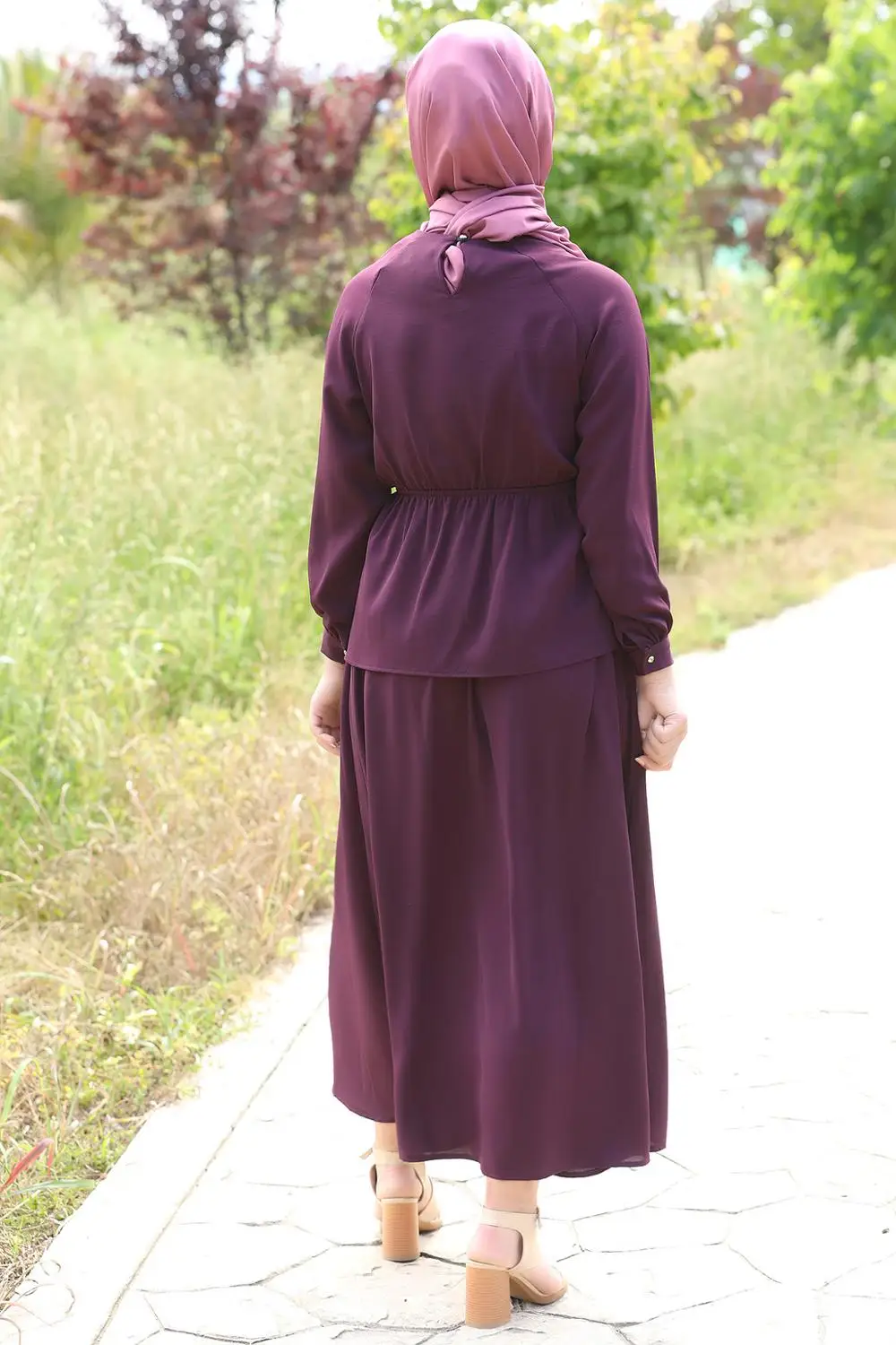 

Muslim 2 Piece Sets Women Abaya Dubai Lace-up Tops and Wide Skirt Kaftan Eid Pakistan Turkey African Prayer Islamic Clothing