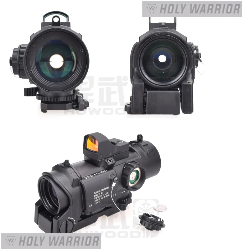 Тактический скоростной Регулируемый прицел Holy warrior 1X 4X с красной точкой для