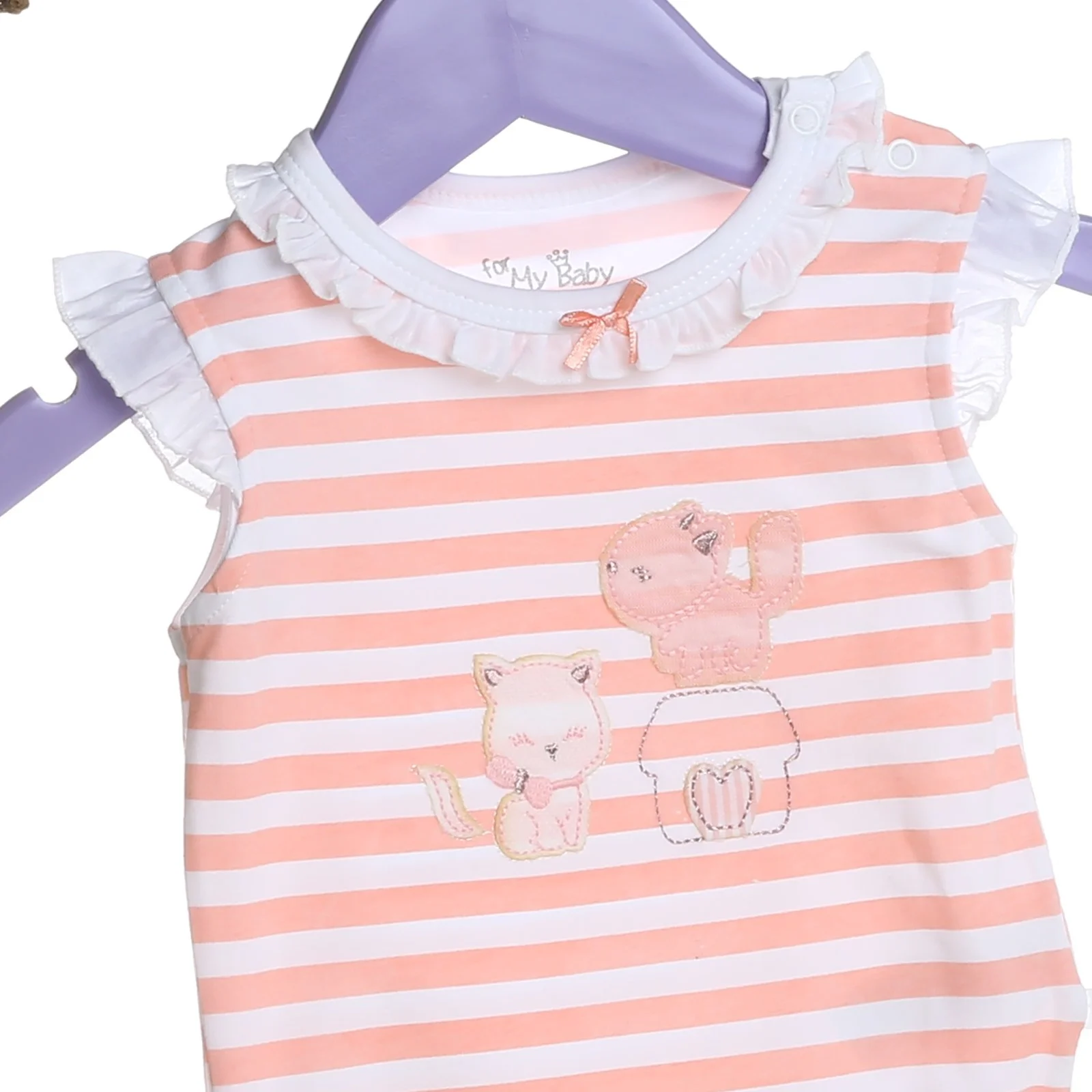 Ebebek/розовое боди с короткими рукавами и оборками для маленьких девочек| |