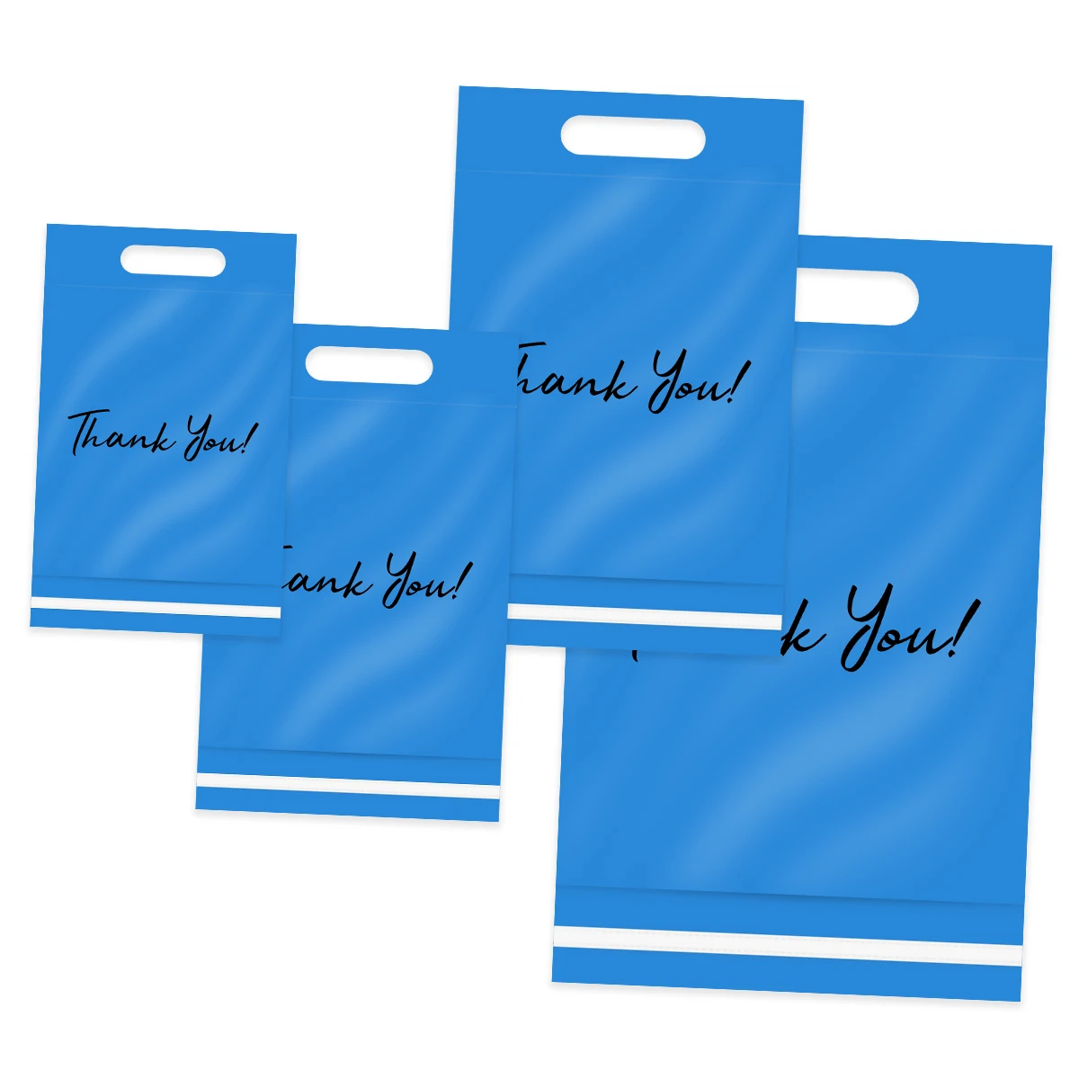 250 шт. голубые пластиковые пакеты для почтовых отправлений с принтом Thank You