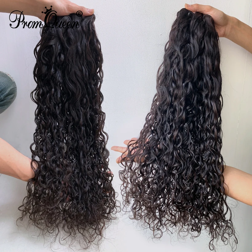 Выпускного вечера queen hair плетение пучки волос индийские волосы глубокая волна Виргинские волос Необработанные индийские человеческие волосы для наращивания 1/3/4 шт в наборе