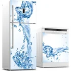Наклейка на холодильник, синяя капля воды, художественная наклейка на дверь холодильника, посудомоечной машины, аксессуары для кухонных обоев, современные 3d наклейки на стену