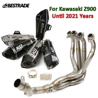 for kawasaki z900 until 2021 motorcycle full exhaust system front mid link pipe slip on 51mm mufflers tip escape stainless steel