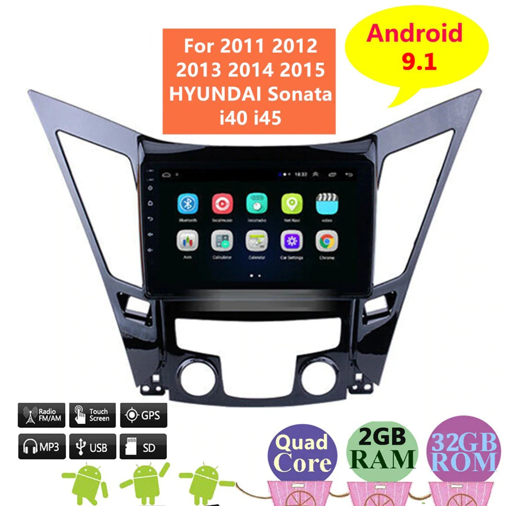 9 &quot2 Din Android 1 автомобильный Радио мультимедийный видео плеер для Hyundai Sonata i40 i45 2011