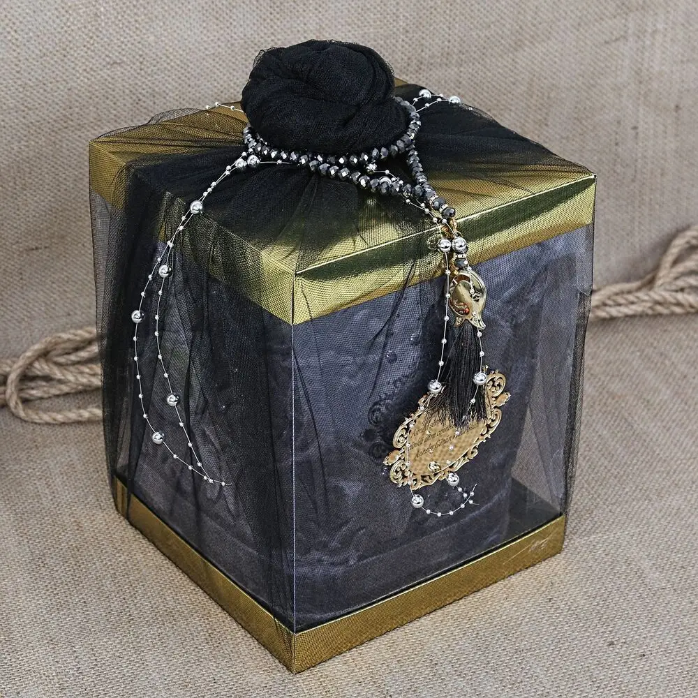 Acetate Boxed Plush Prayer Rug and Crystal Rosary Gift Set  Set FREE SHİPPİNG