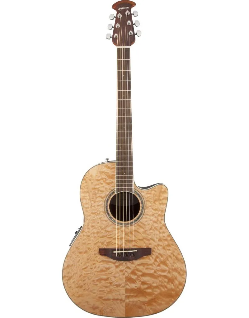 Электроакустическая гитара OVATION CS24P-4Q Celebrity Standard Plus Mid Cutaway Natural Quilt Maple | Спорт и