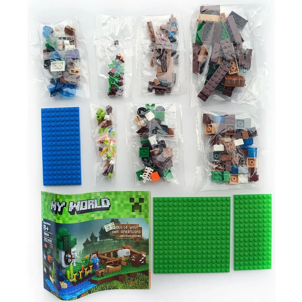 Lego Minecraft-dangerous farm Minecraft designer compatible with 262 parts large push blocks | Игрушки и хобби
