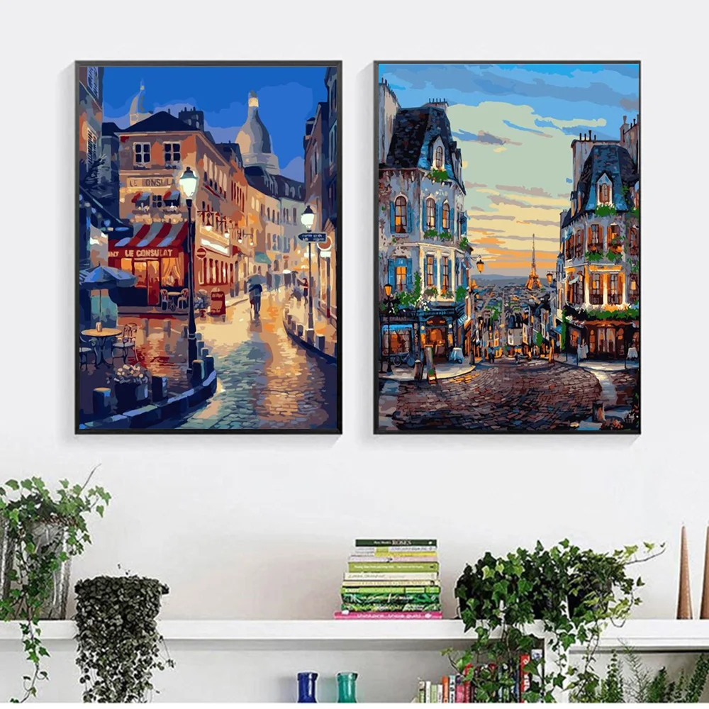 

Nordic Town City Scenery Canvas Painting Modern Landscape Posters and Prints Picture For Living Room Wall Art Home Decor