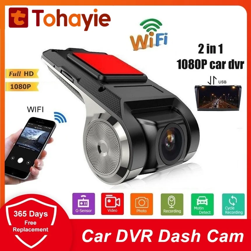 Автомобильный видеорегистратор HD 1080P Wi Fi Android USB G датчик ночное видение широкий