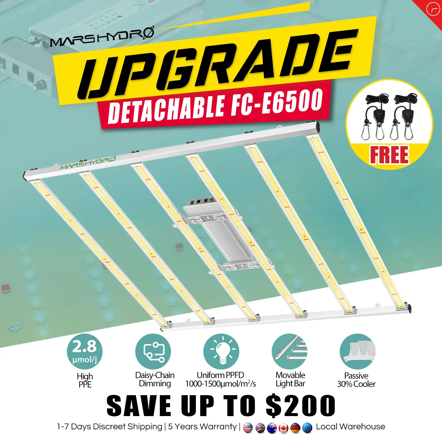 Bar Full Spectrum Indoor Veg Bloom Dimmable Commercial Grow Lamp