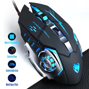 Wired Gaming Mouse USB Optical Gamer Mouse Ergonomic Mice 6 Buttons 3200DPI Computer Programmable Mouse For PC Laptop Desktop