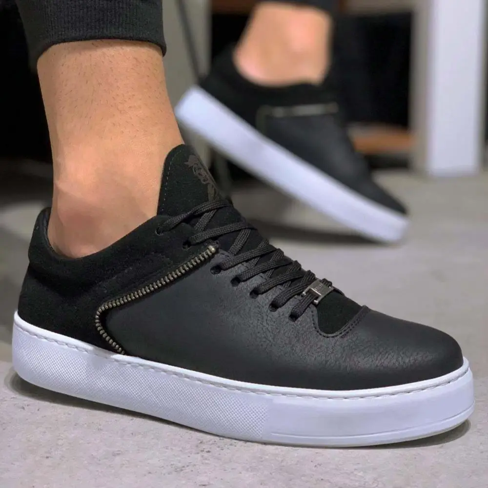 

Knack повседневные ботинки 099, черные (на белой подошве для мужчин, новый сезон, на высокой основе, искусственная кожа, со шнуровкой, унисекс, Сп...