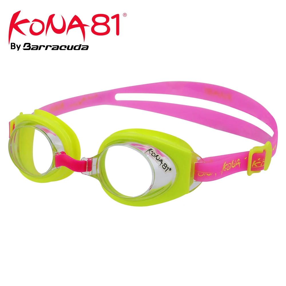 

Barracuda KONA81 Kids Swimming Goggles, Anti-Fog, UV Protection, Triathlon,Open Water For Ages 6-12 Year-Olds #71255 Clear Green