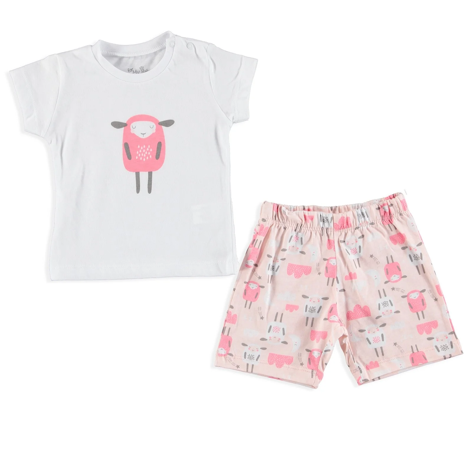 Пижама с короткими рукавами и принтом овечки ebebek For My Baby Summler| |