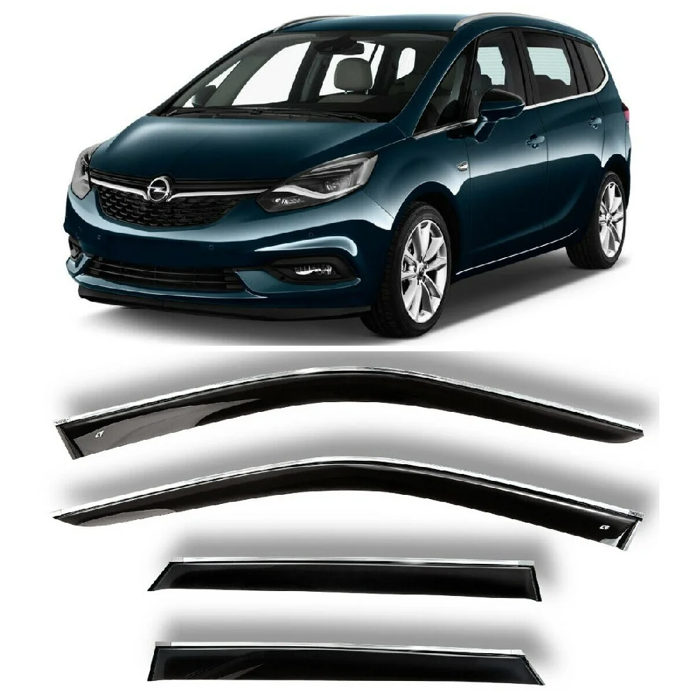 Дефлекторы окон хром полоска молдинг Cobra Tuning O13011CR на авто Opel Zafira C 2011 2019 ветровики