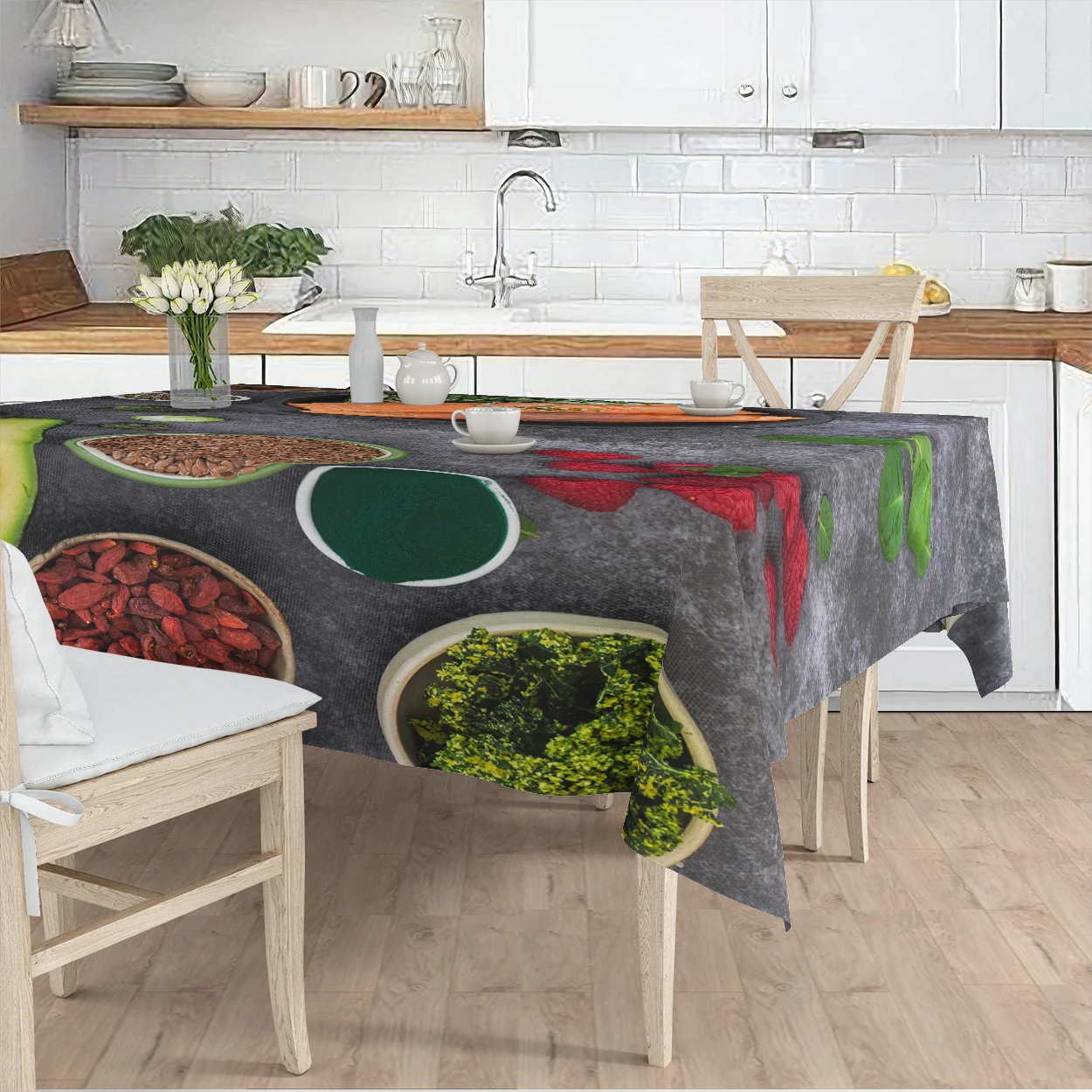 

table cloth Living Room Kitchen Grey dining vegetable kitchen patterned micro fabric cover runner pattern Free Shipping