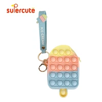 supercute ice pop design quality silicone push pop bubble coin purse fidget toys relieve anxiety for adults kids gifts picked