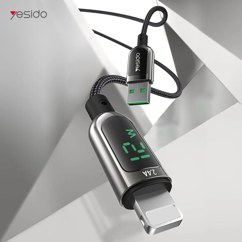 

Кабель Yesido PD 20 Вт/12 Вт USB C для iPhone Pro Max, кабель для быстрой зарядки, цифровой дисплей, провод передачи данных телефона для Huawei Xiaomi Samsung