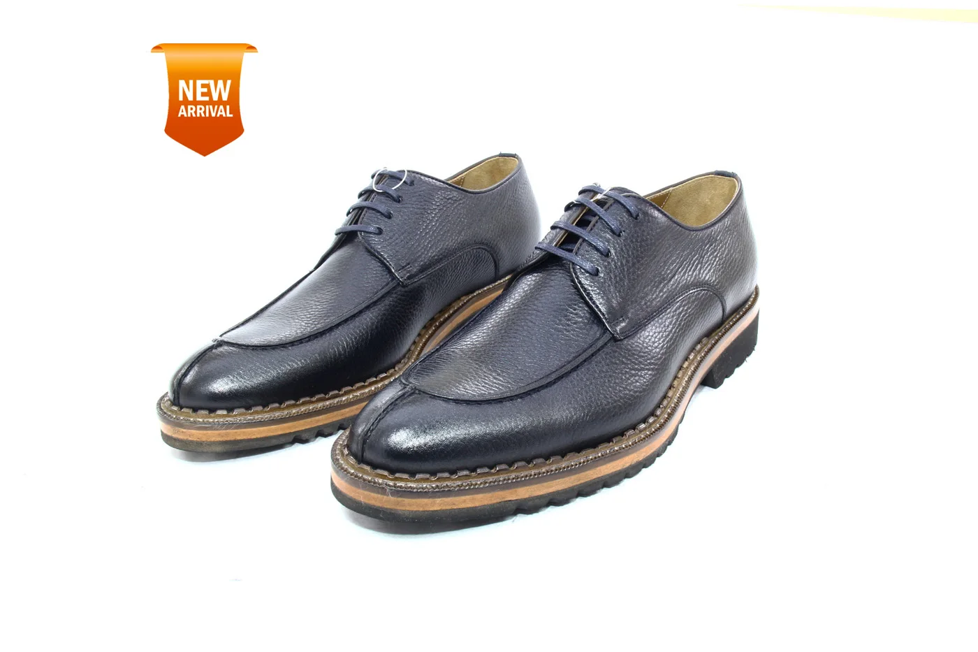 

Handmade Double Monk Strap Shoes with Real Calf Leather Extra Light Sole, Dark Navy Blue, Formal Footwear Spring 2021 Collection