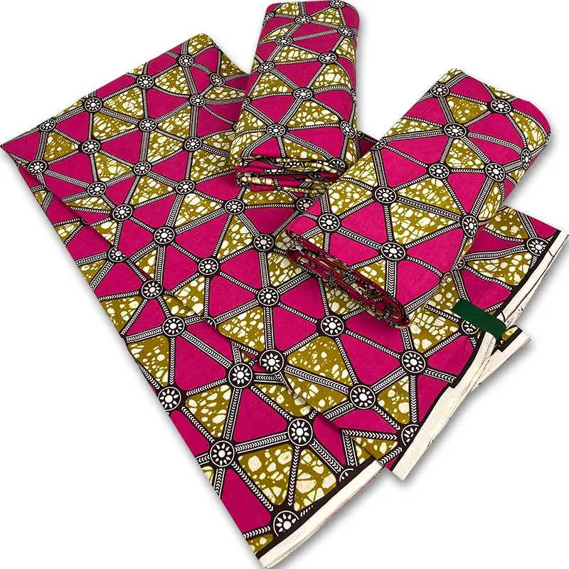 

2021 New Ankaka fabric 6yards per piece For wedding dresses African Original wax 100% cotton fabrics