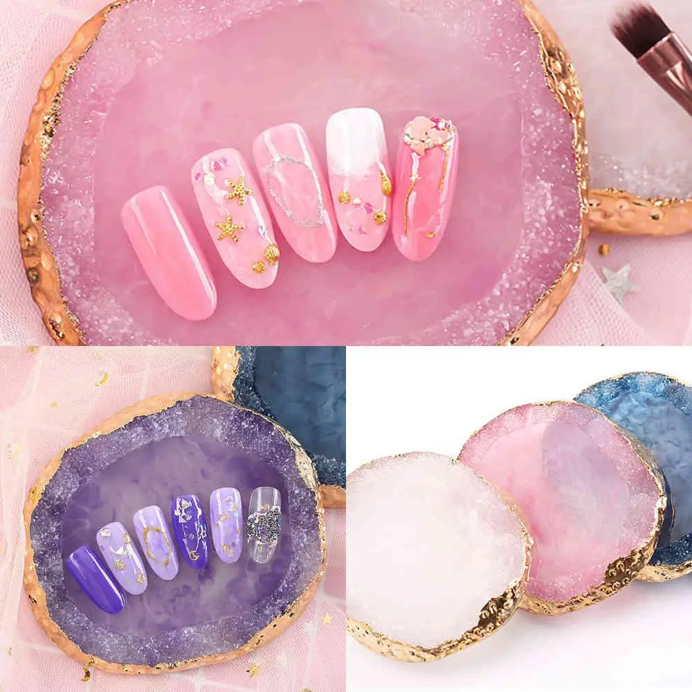 

1PCS Practice Nail Art Plate lash Glue Tips Display Board Resin Stone Nail Art Palette Varnish Color Showing Shelf Manicure Tool