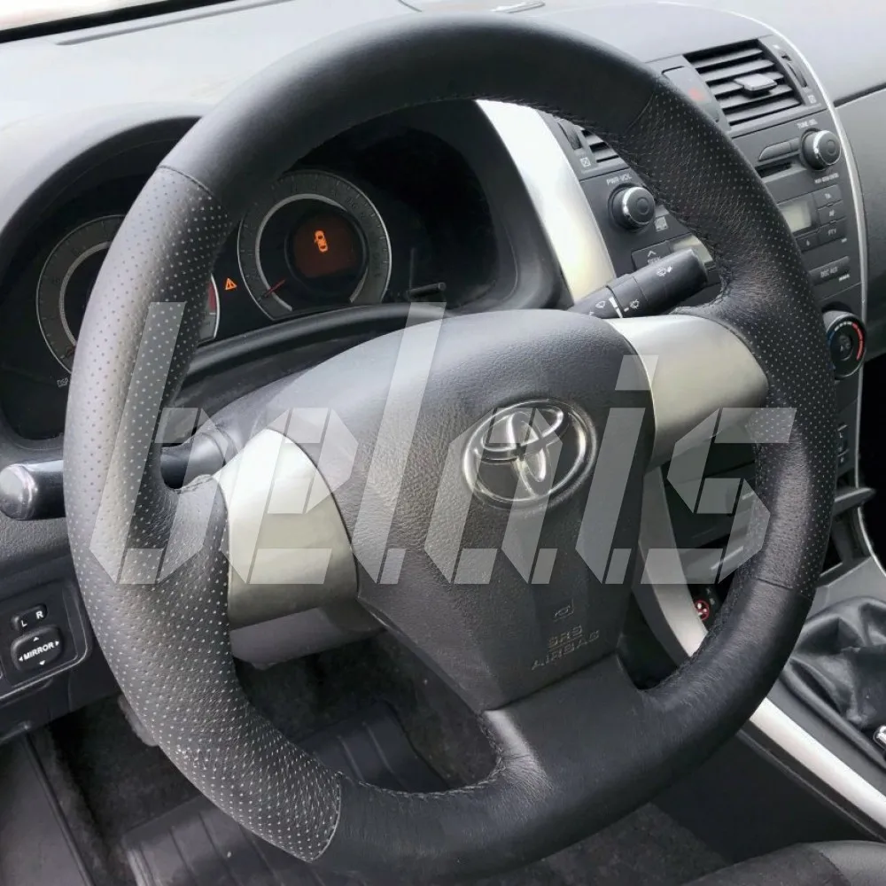 Braid steering wheel genuine leather Toyota Voxy II (R70) restyle 2010-2013G. A. (steering without factory skin black) # kt-0321 |