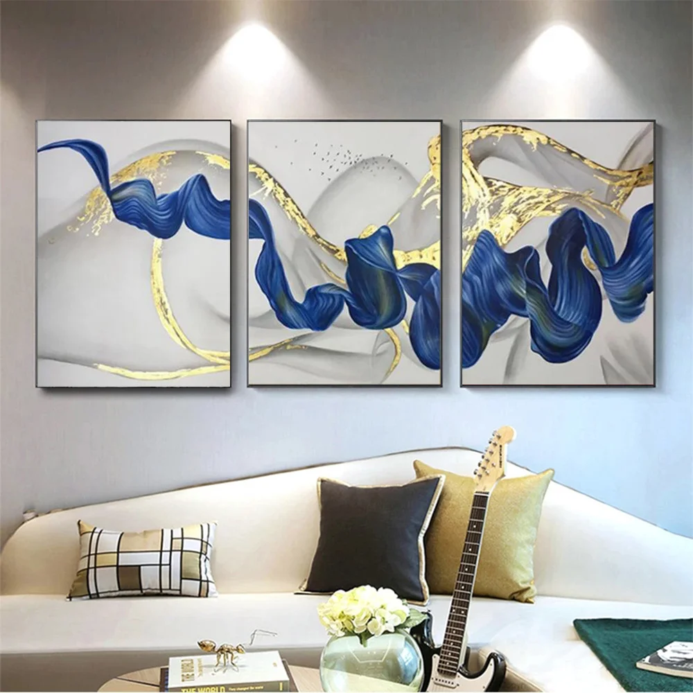 

Modern Wave Canvas Painting Poster and Print Line Wall Art Pictures for Living Room Bedroom Fashion Home Decor Artwork