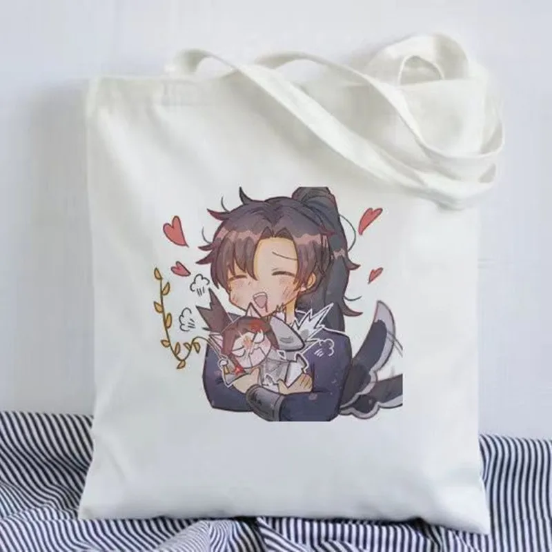 Фото Женская Холщовая Сумка для покупок The Husky And His White Cat Shizun Chu Wanning Mo Ran №5