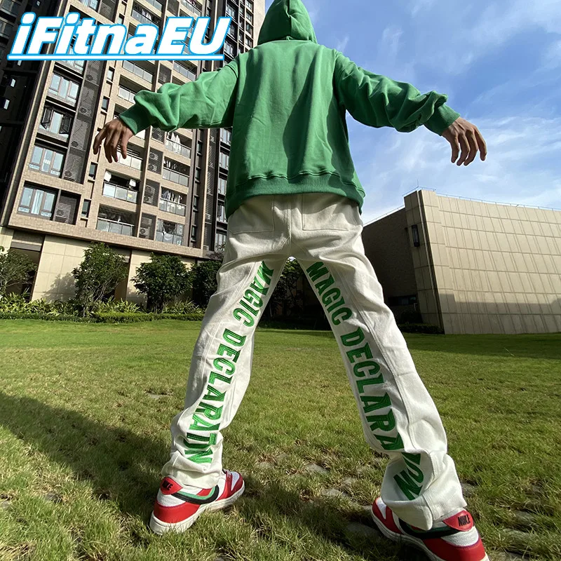 

White Jeans Baggy Pants Embroidered Streetwear Men Women's Woman Hip Hop Trousers Man Casual Y2k Jean Trendyol Tendance Men's