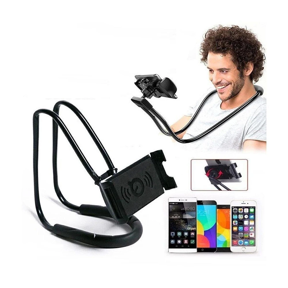

Mobile Phone Holder Lazy Hanging Neck Phone Stands Necklace Bracket Bed 360 Degree Phones Holder Stand For Android iOS