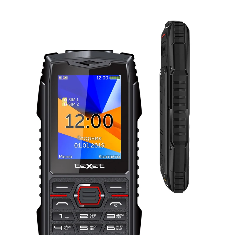 Protected rugged shockproof Push-button telephone mobile cheap cell phone teXet TM-519R IP68 waterproof and dust proof | Мобильные