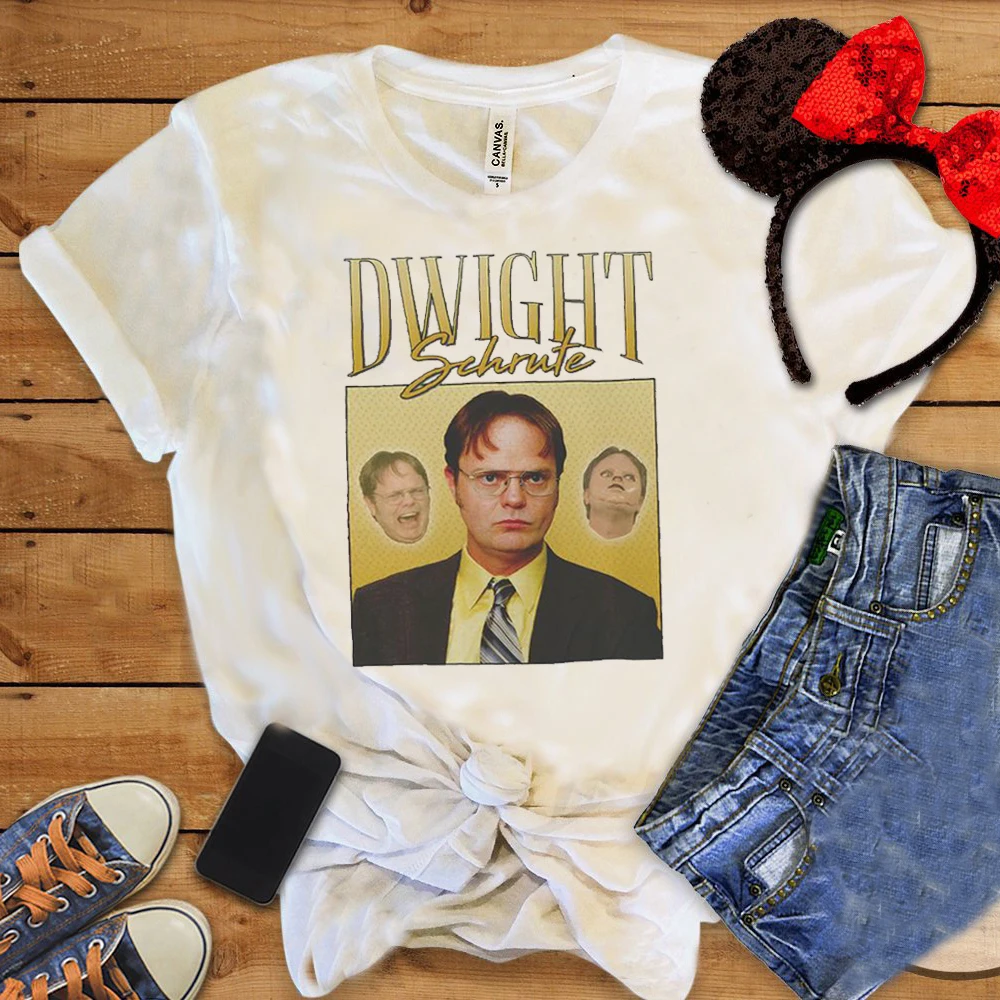 Dwight Schrute Farms The Office T Shirt Men Women Unisex Baggy Boyfriend Shirt Hip-hop tops vintage tee