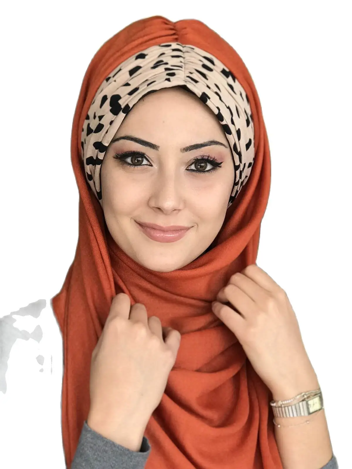 

Islamic Fashion Muslim Hijab Hijab Trend Hijab Scarf Bone Trend Hurrem Model Polka Dot Ready Wrap Orange Camisole Koton