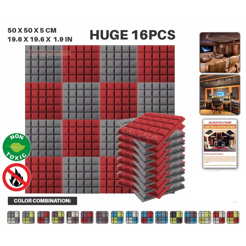 Arrowzoom звукоизоляция акустическая студийная панель пены полушарии сетки Плитки 16