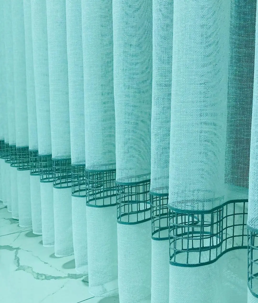 

Blue Gradient Color Curtains Tulle Decorative Sheer Curtains For Living Room Bedroom Kitchen Home Window De Panels
