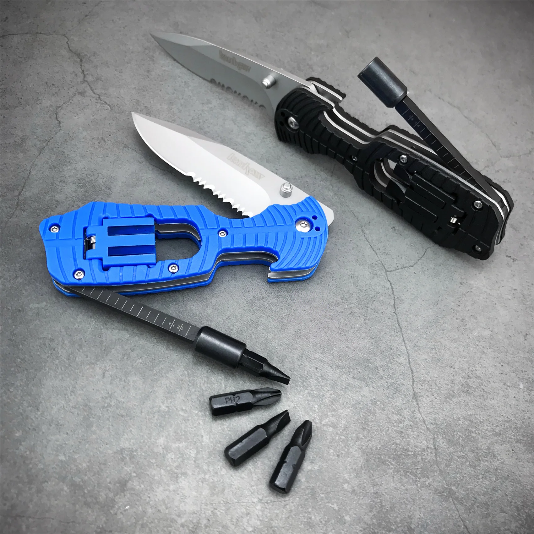 

KERSHAW 1920 Folding Knife 8Cr13MOV Steel Blade Rubber Handle Survival Weapons for Self-defense, Hunting Multipurpose Knives