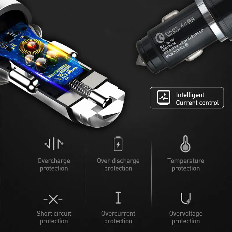 Автомобильное зарядное устройство USB Quick Charge 4 0 QC4.0 QC3.0 QC 4.8A PD 65 Вт | Автомобили и