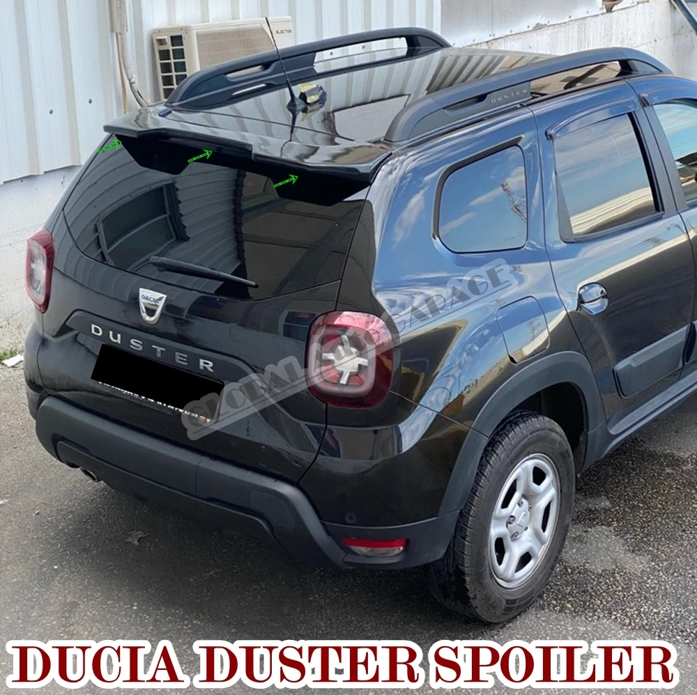 

For Ducia Duster 2010-2021 Spoiler Auto Accessory Universal Spoilers Car Antenna For Car Styling Diffüser Flaps Splitter Black