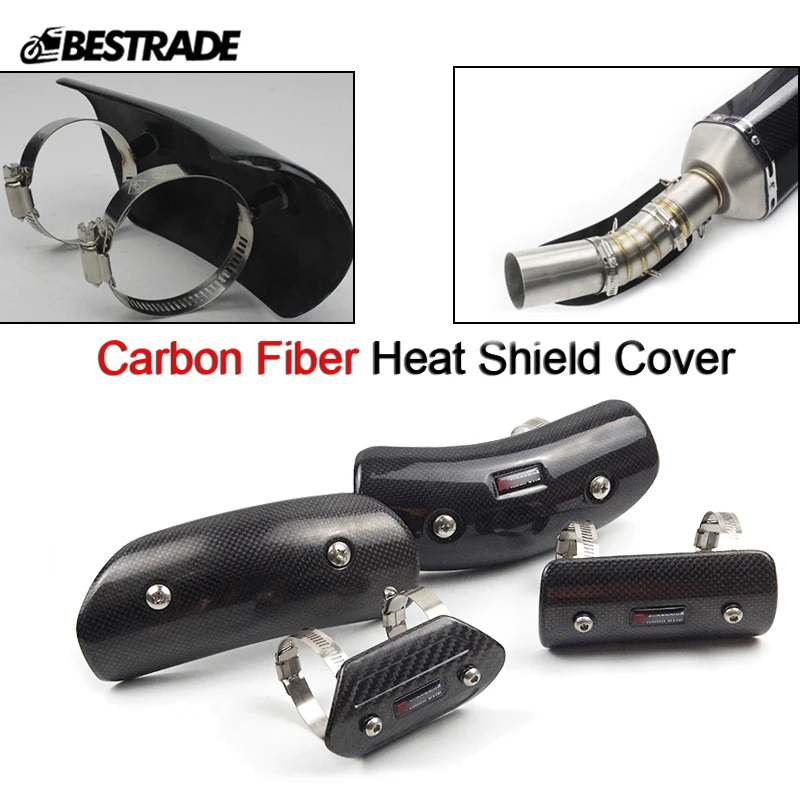 

Motorcycle Accessories Exhaust Muffler Carbon Fiber Heel Guard Heat Shield Cover Universal Exhaust Link Pipe