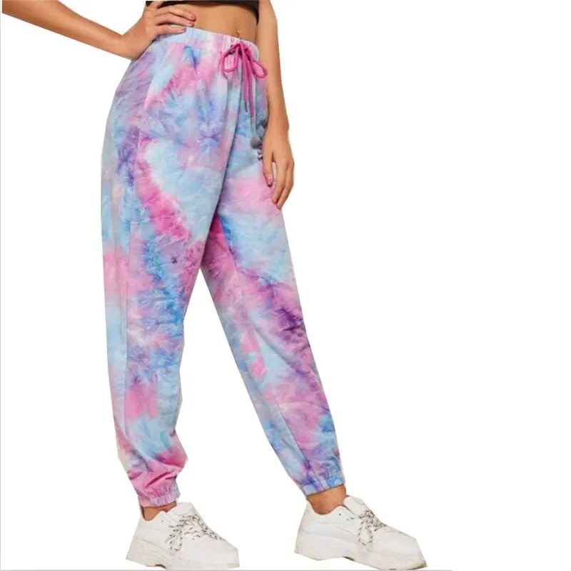 Женские повседневные брюки в стиле Харадзюку домашняя одежда с принтом