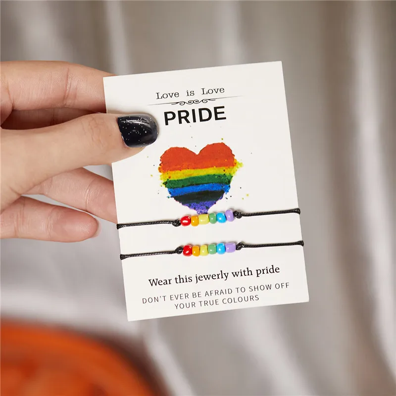 Набор бумажных радужных бусин из бисера 2 шт. | Украшения и аксессуары