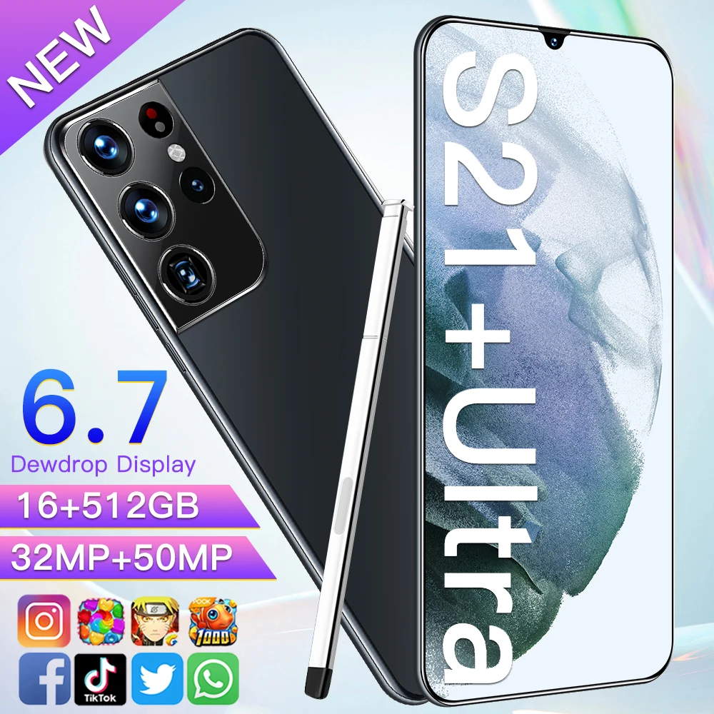

Galay S21 12 + 512 android mobile phoens 6,7 HDinch 6800 10